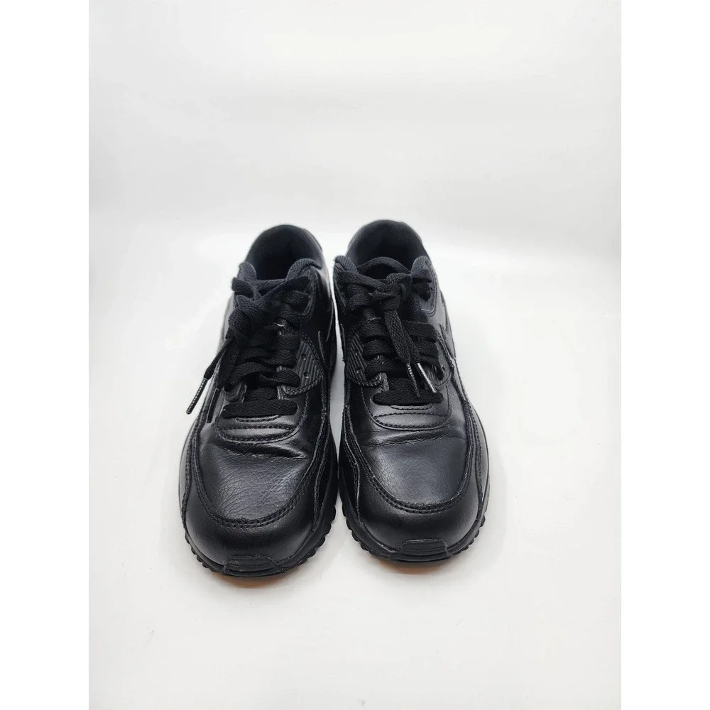 Nike Air Max 90 LTR Triple Black Leather Kids Sneakers CD6864-001